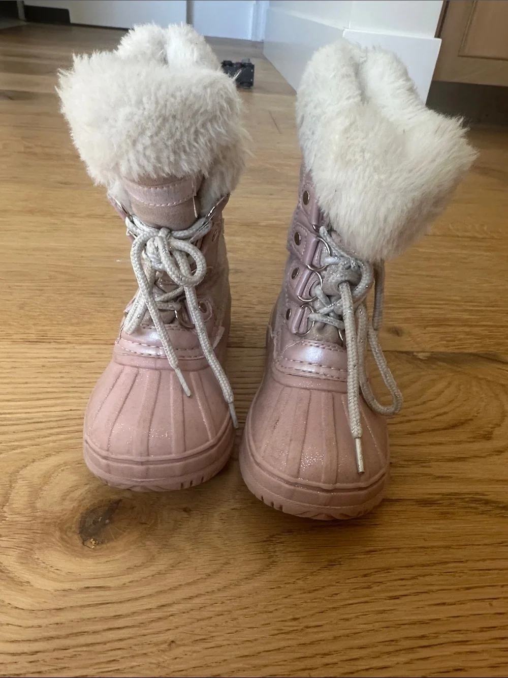 London Fog Pink Faux-Fur Snow Boots for Kids